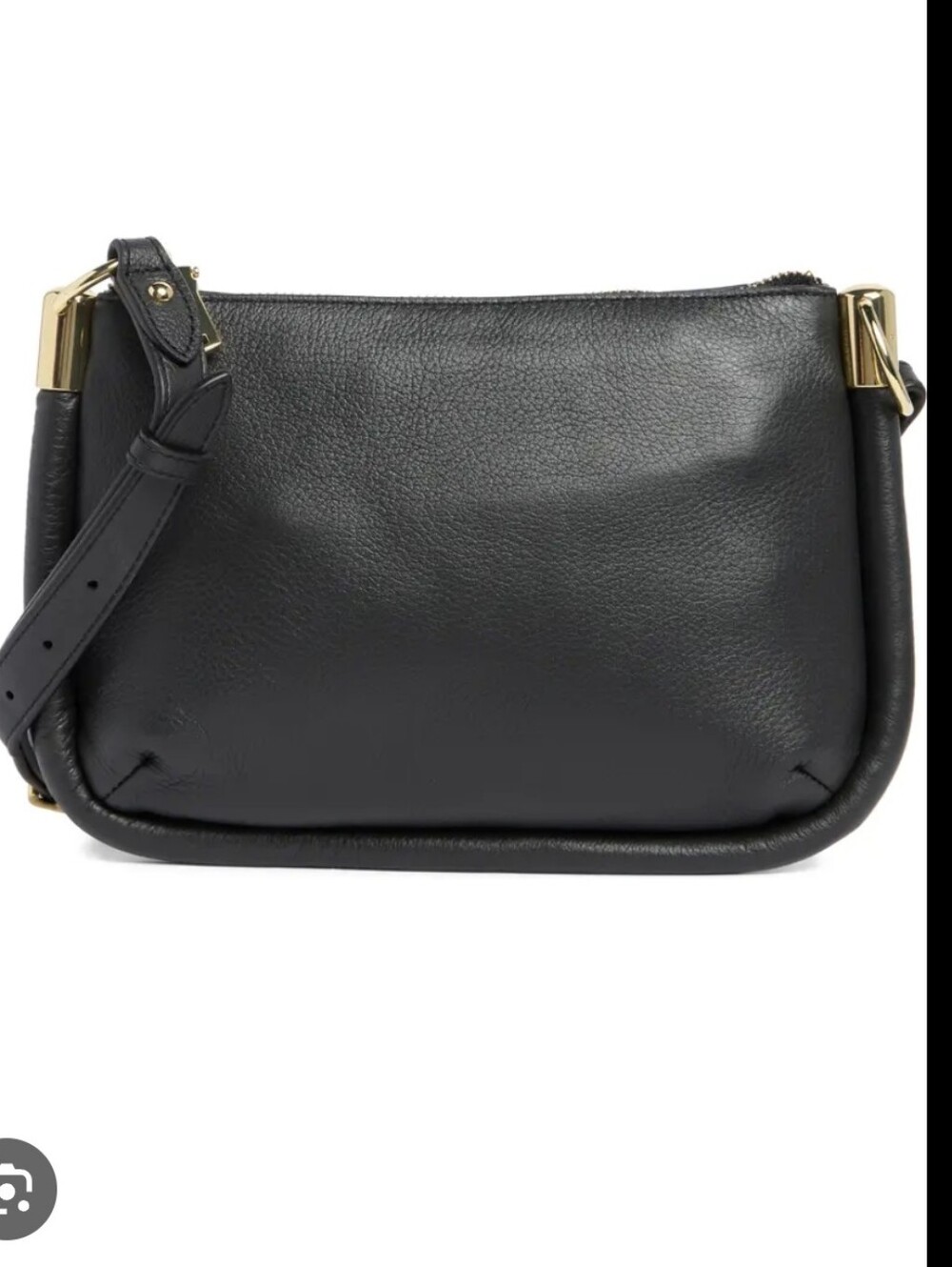 Classic Black Leather Vintage Crossbody Bag - Picture 3 of 4